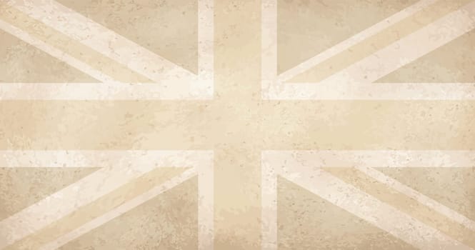 vector of vintage yellowed grunge flag with scratches UK