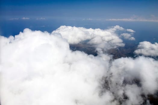 High clouds viewed from airplane