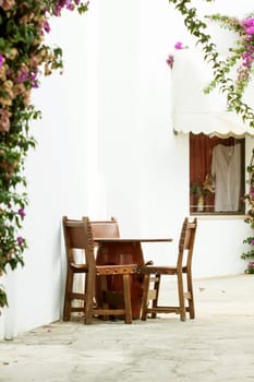 Vintage photo of dining tables and chairs set