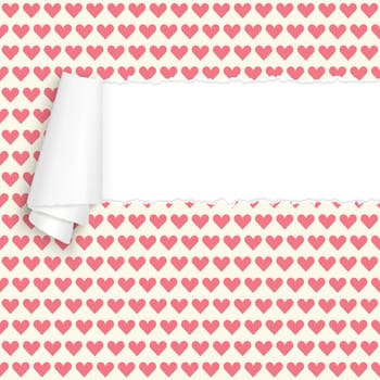vector of ripped open paper with hearts