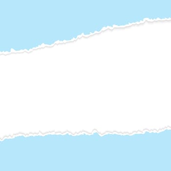 vector of ripped open paper light blue