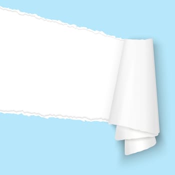 vector of ripped open paper light blue