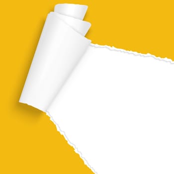 vector of ripped open paper colored orange
