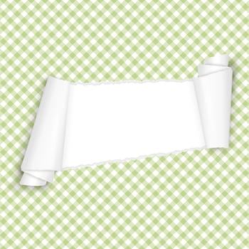 vector of ripped open paper checkered green
