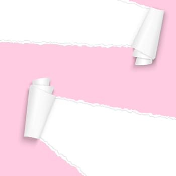 vector of ripped open paper colored pink