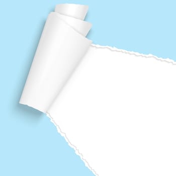 vector of ripped open paper light blue