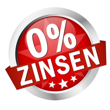 Button with banner " 0% INTEREST """
