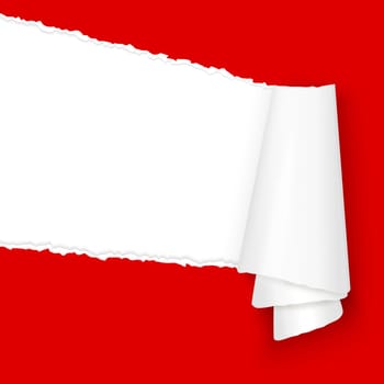 vector of ripped open paper colored red