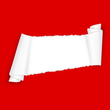 vector of ripped open paper colored red