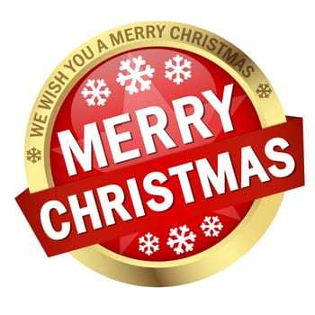 Button with banner " MERRY CHRISTMAS """