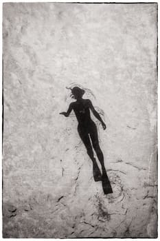 Snorkeler at the sea surface
