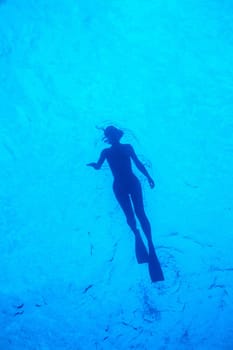 Snorkeler at the sea surface,Cayo Largo,Cuba