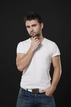 Focused and thoughtful man