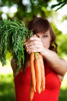 Carrots in hands