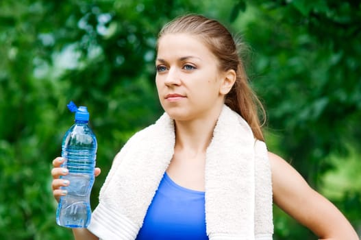 Young woman after exercising