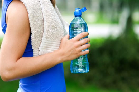Young woman after exercising