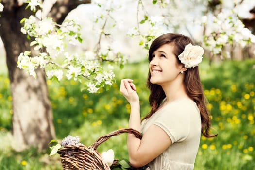 Portrait of elegant beautiful girl outdoors