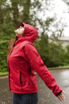 Woman in the rain