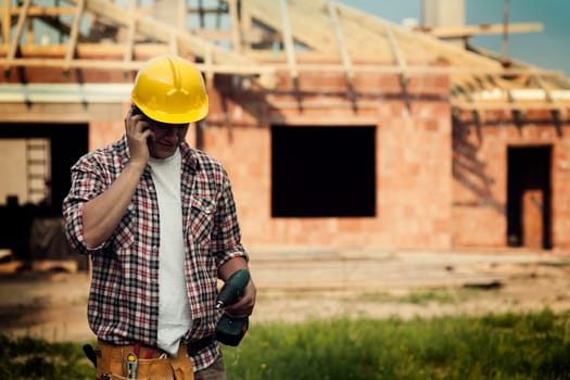 Construction with mobile phone