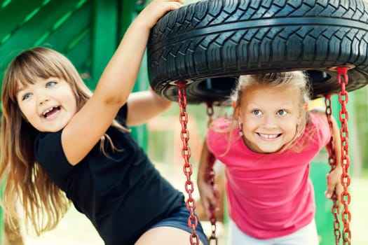 Happiness on playground