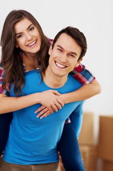 Portrait of a young happy and loving couple