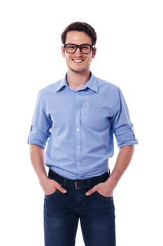 Portrait of smiling and handsome man