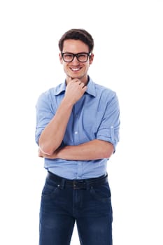 Portrait of smiling man wearing in glasses