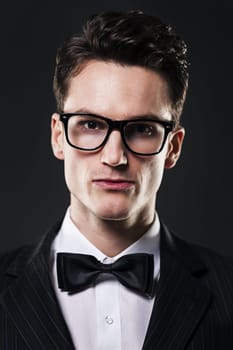 Portrait of serious and handsome man