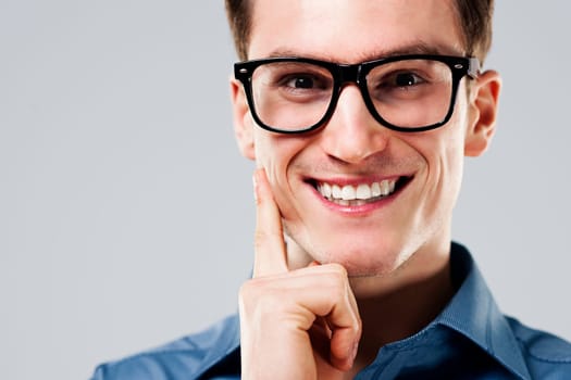Portrait of cheerful man with glasses