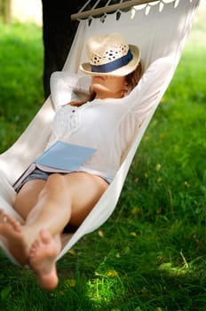 Sleeping on hammock
