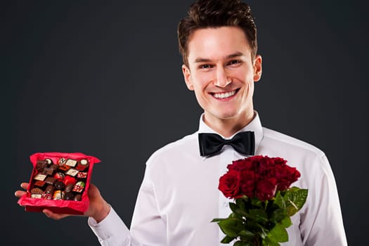 Chocolates and flowers for you!