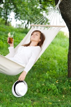 Sleeping on hammock