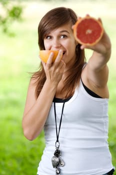Eating grapefruit
