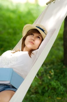 Relaxing on hammock