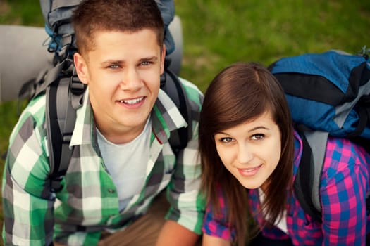 Young couple in forest