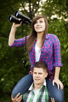 Young couple in forest
