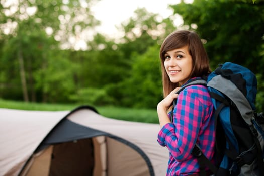 Beautiful female hiker
