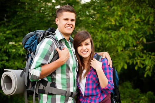 Young couple in forest