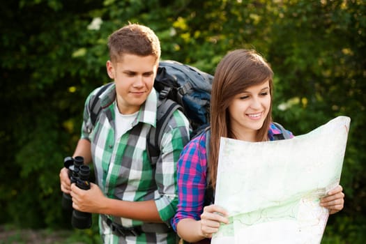 Young couple in forest