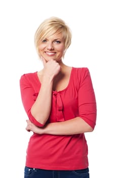 Portrait of beautiful and smiling woman