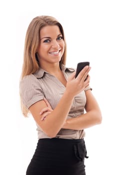 Businesswoman using mobile phone