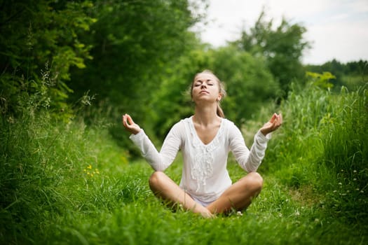 Practising yoga