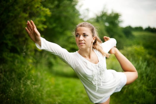 Practising yoga