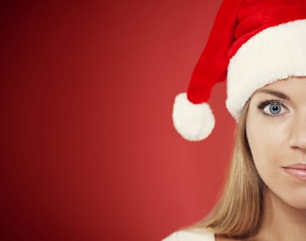Close-up of santa woman