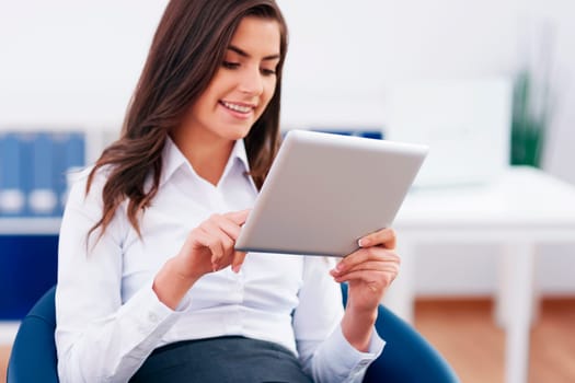 Businesswoman with digital tablet