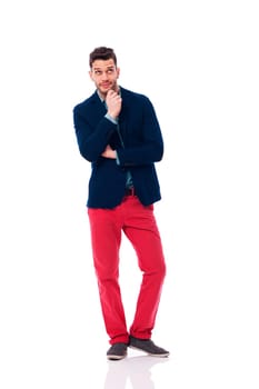 Fashionable man looking up