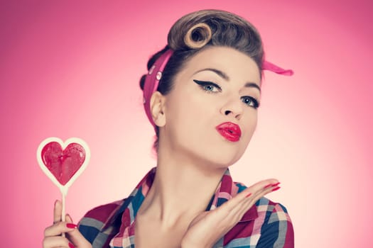 Valentine's day with pin up girl