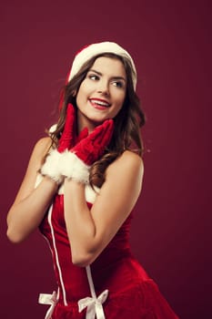 Cheerful christmas woman
