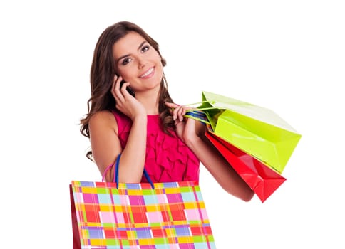 Busy woman on the shopping