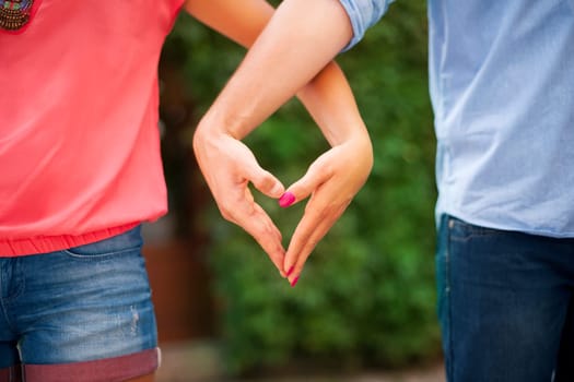 Heart shape made from hands